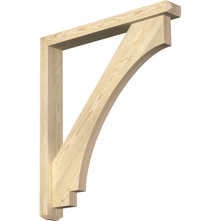 Ekena Millwork Imperial Craftsman Rough Sawn Bracket w/ Offset Brace, Douglas Fir, 4"W x 30"D x 34"H BKT0402X30X34IMP04RDF